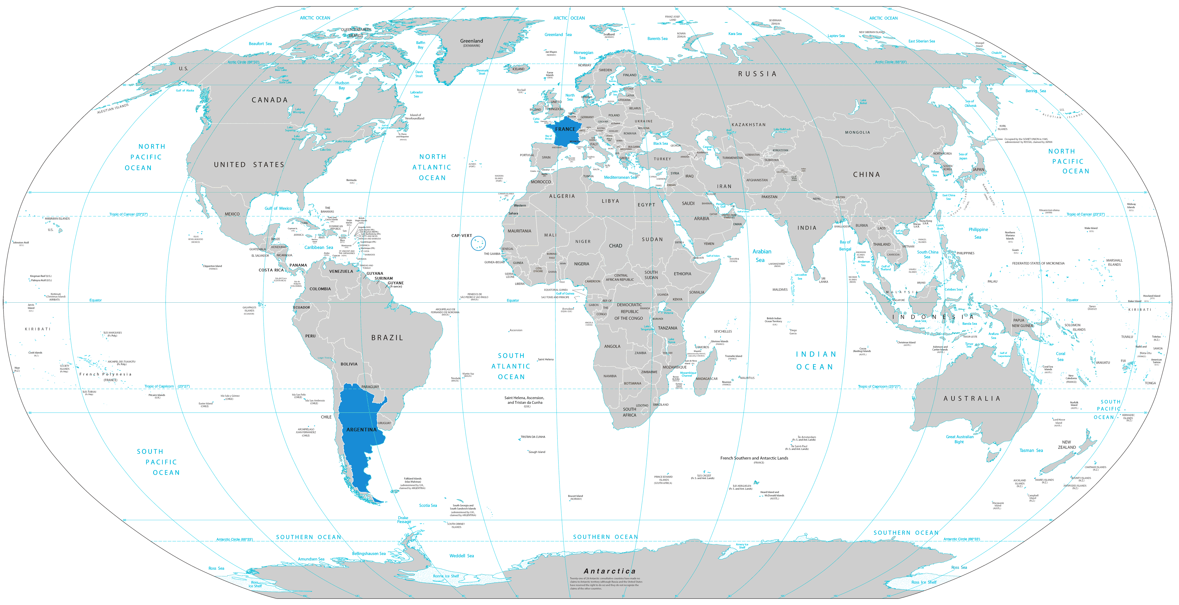 Carte Argentine dans le Monde