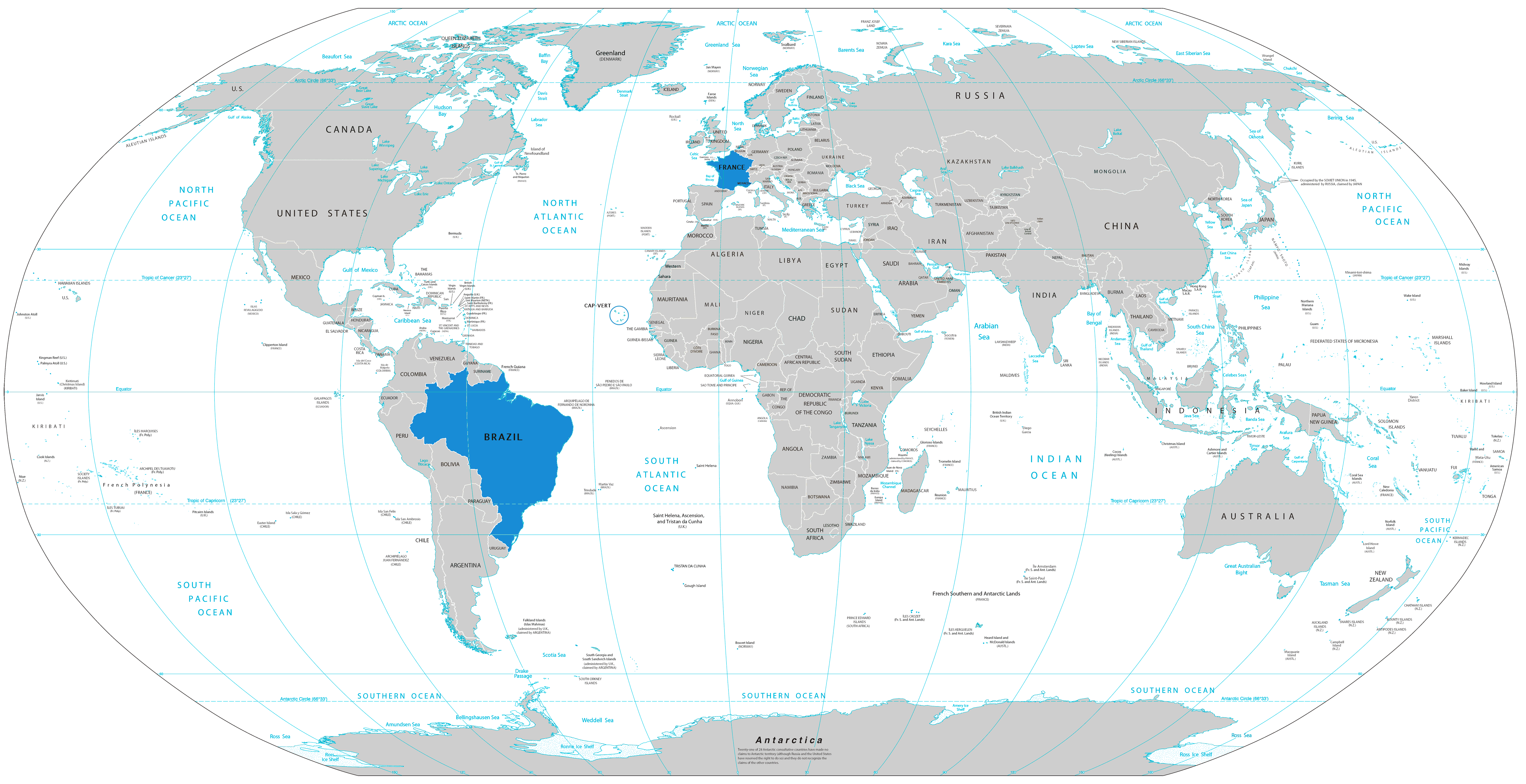 Carte Brésil dans le Monde