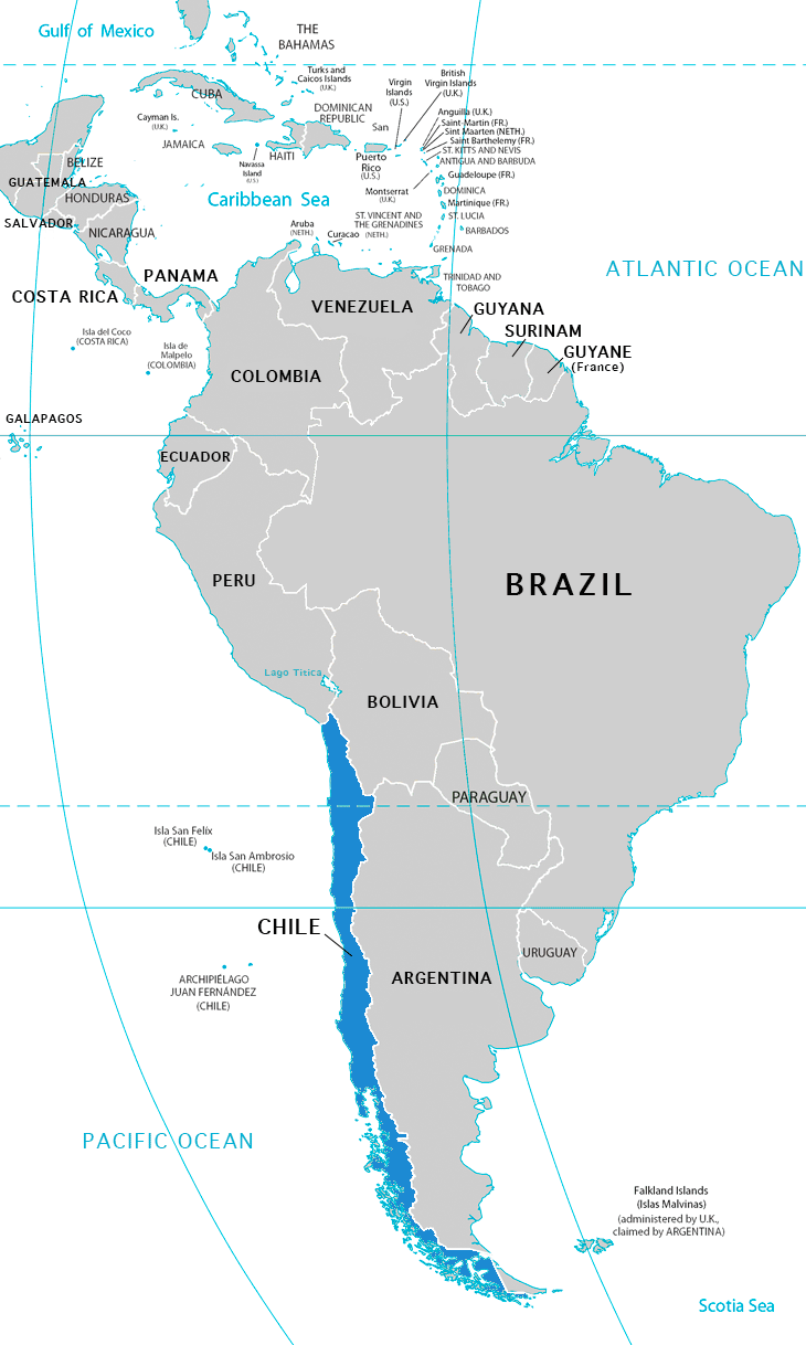 Carte du Chili