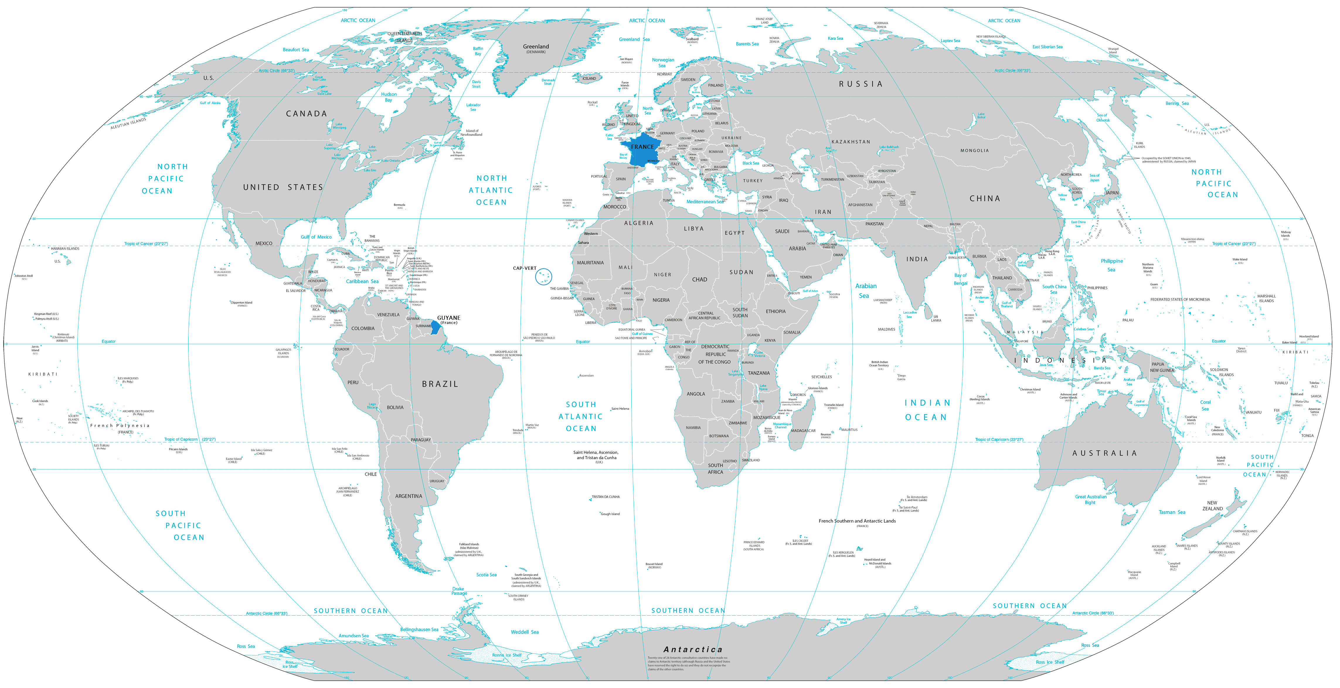  Carte Guyane dans le Monde 