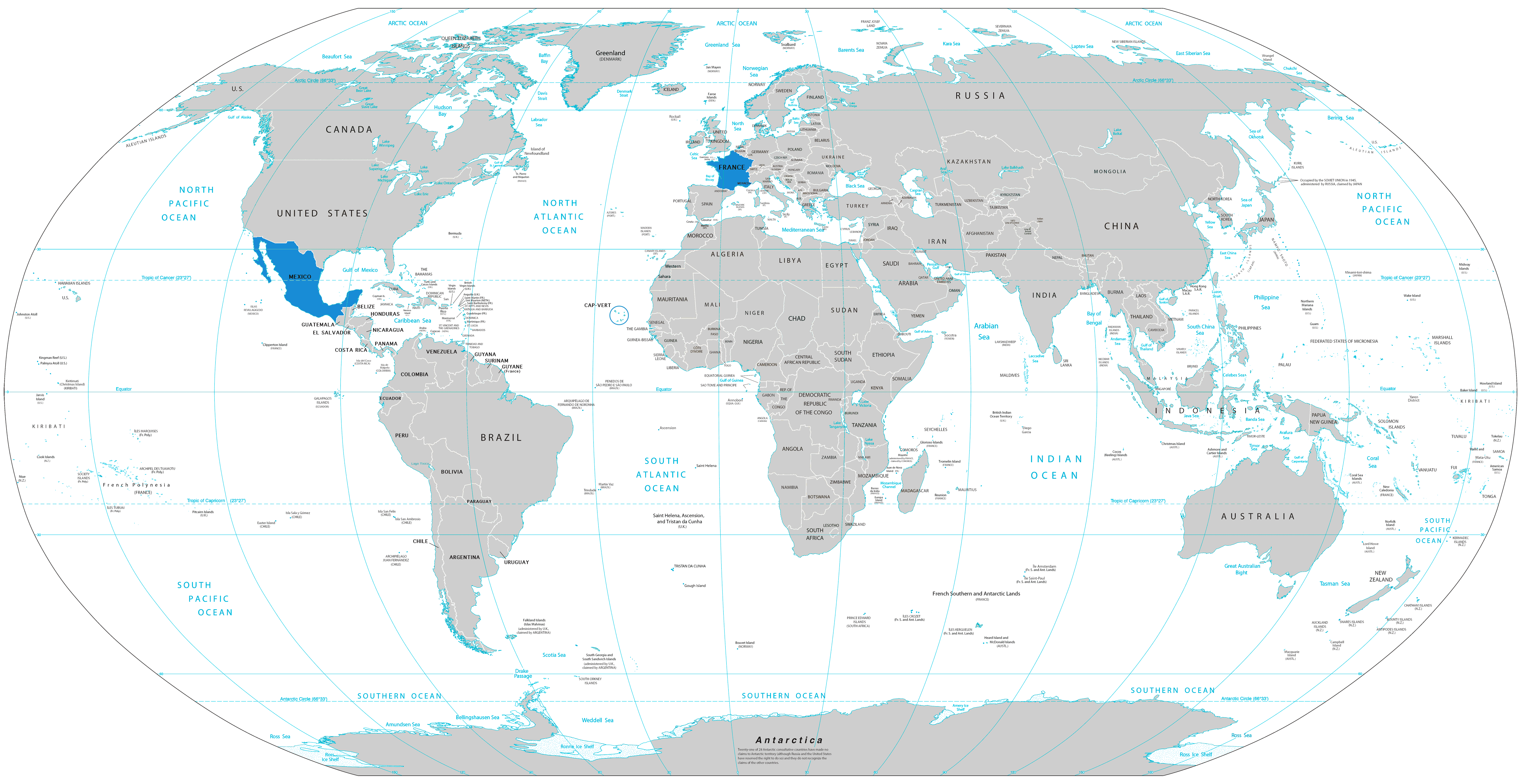 Carte Mexique dans le Monde